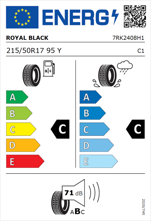 Tyre Label for Royal Black Explorer II 215/50R17 95Y
